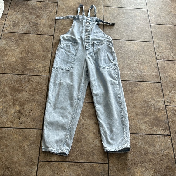 Mango Sky Blue Women's Denim Overalls - Picture 3 of 10